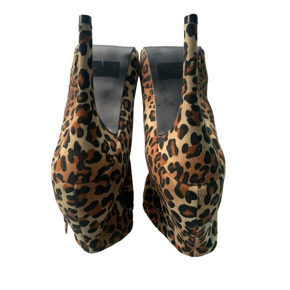Charlotte Russe Womens Ladies Leopard Print Ankle Boots Stiletto High Heels 8 - Picture 7 of 11
